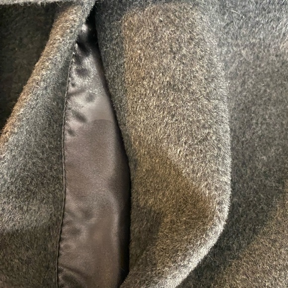 Angora/Wool Coat Preston & York Sz 6 Long Button Up Dark Grey Fully Lined - Picture 5 of 10